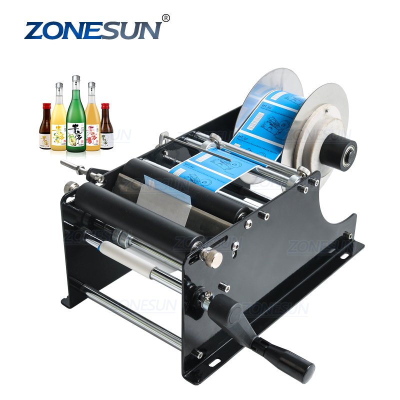 Adjustable Semi-Automatic Labelling Machine Manual Label Applicator Self-Adhesive for Cans and Bottles Width 10-110mm Length 10-300mm Label SUSEMSE Round Bottle Labelling Machine MT-30 30 Times/Min 